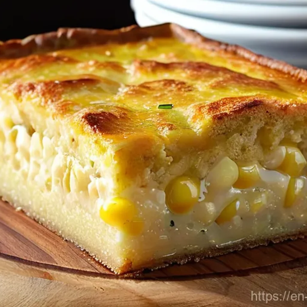 파라과이 요리 수파파라과야 - **Prompt: The Golden Slab of "Soup"**
    "A close-up, mouth-watering shot of a freshly baked Sopa P...