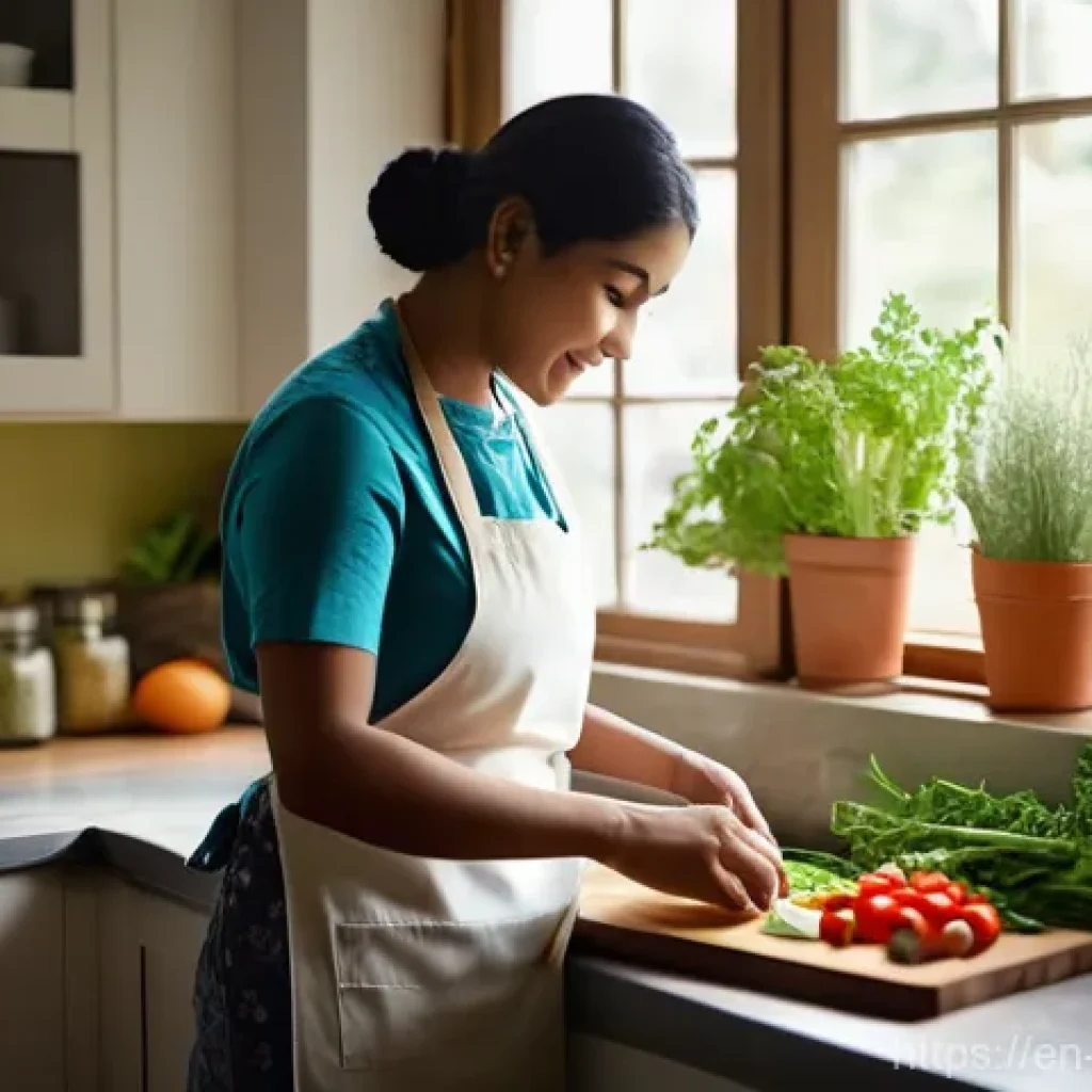 할랄 푸드 전문점 - **Prompt: The Art of Mindful Halal Preparation in a Home Kitchen**
    *   **Description:** A serene...