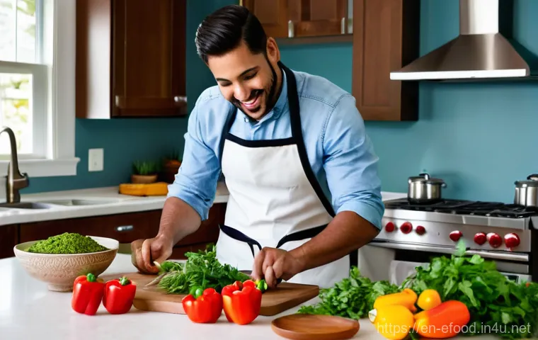 에스닉 푸드 브랜드 - Prompt 1: A Culinary Journey in a Home Kitchen**